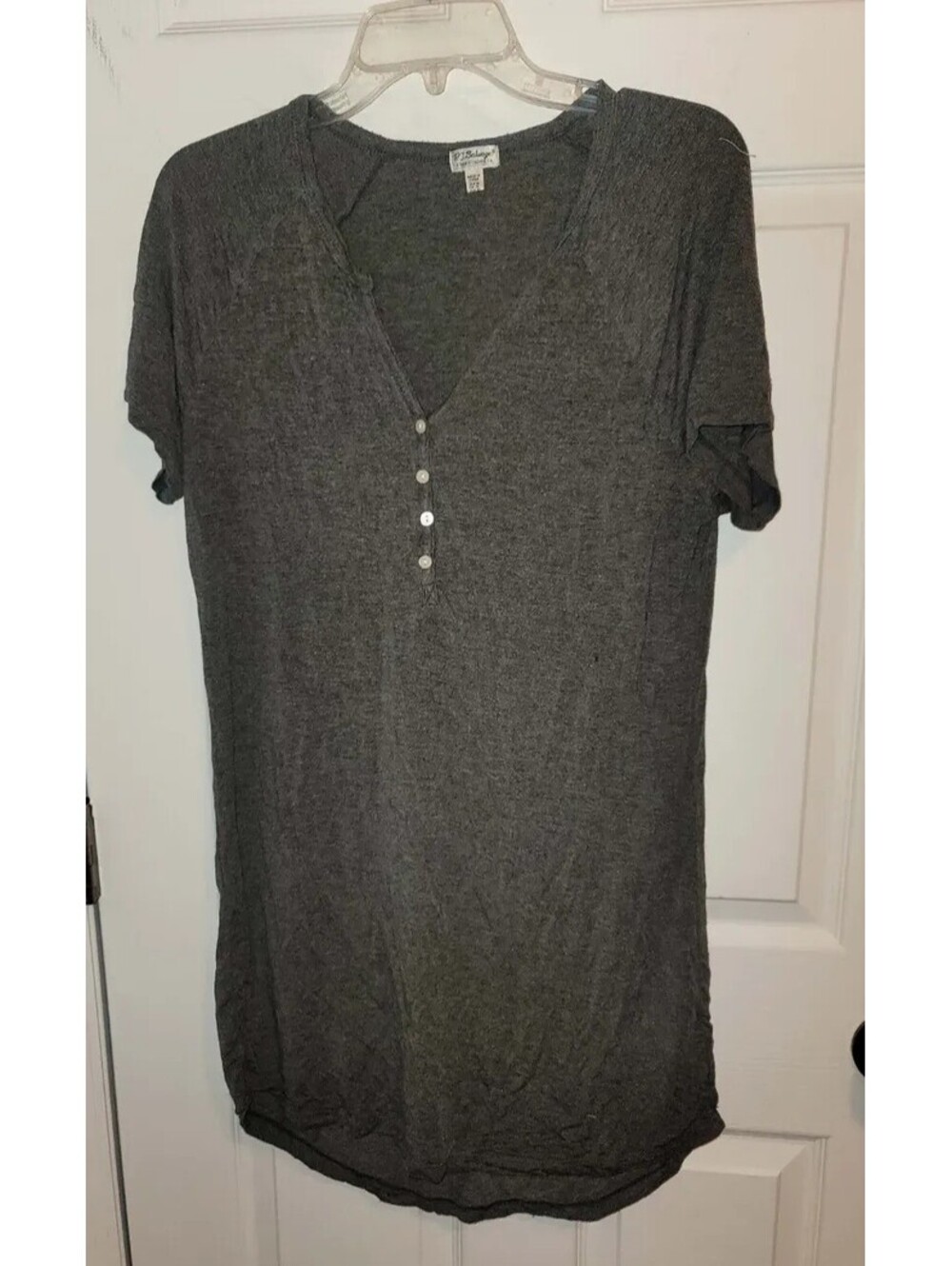 PJ SALVAGE HEATHER GRAY PAJAMA SLEEPSHIRT  SIZE MEDIUM